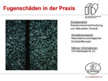 Fugenschäden in der Praxis: Randzonenverschmutzung von Naturstein (Granit) 